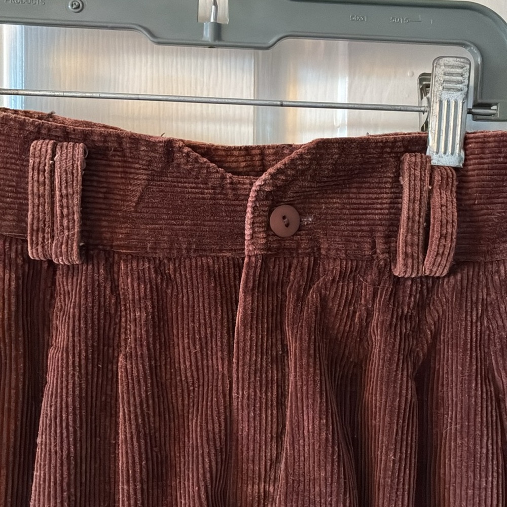 Vintage 🥳HP🥳WoMen's Fundamental Things Petites Brown Corduroy Pants - Picture 3 of 9